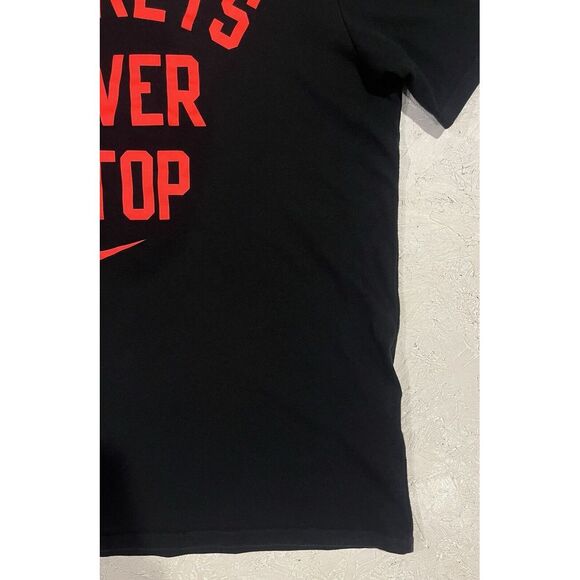 Nike Dri Fit Athletic Cut Buckets Never Stop Mens Large Short Sleeve Black Shirt - Picture 2 of 9